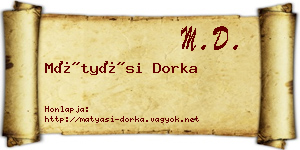 Mátyási Dorka névjegykártya